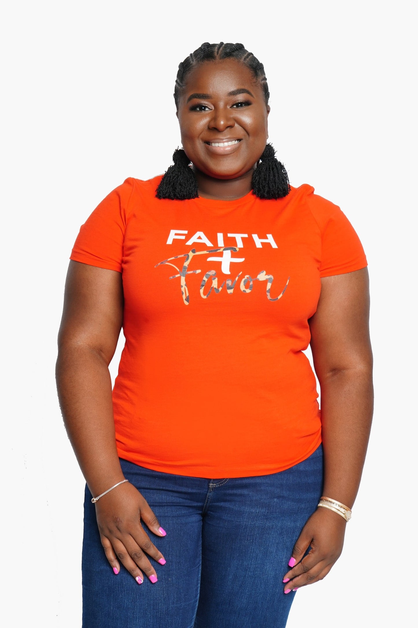 Faith + Favor (White and Cheetah)