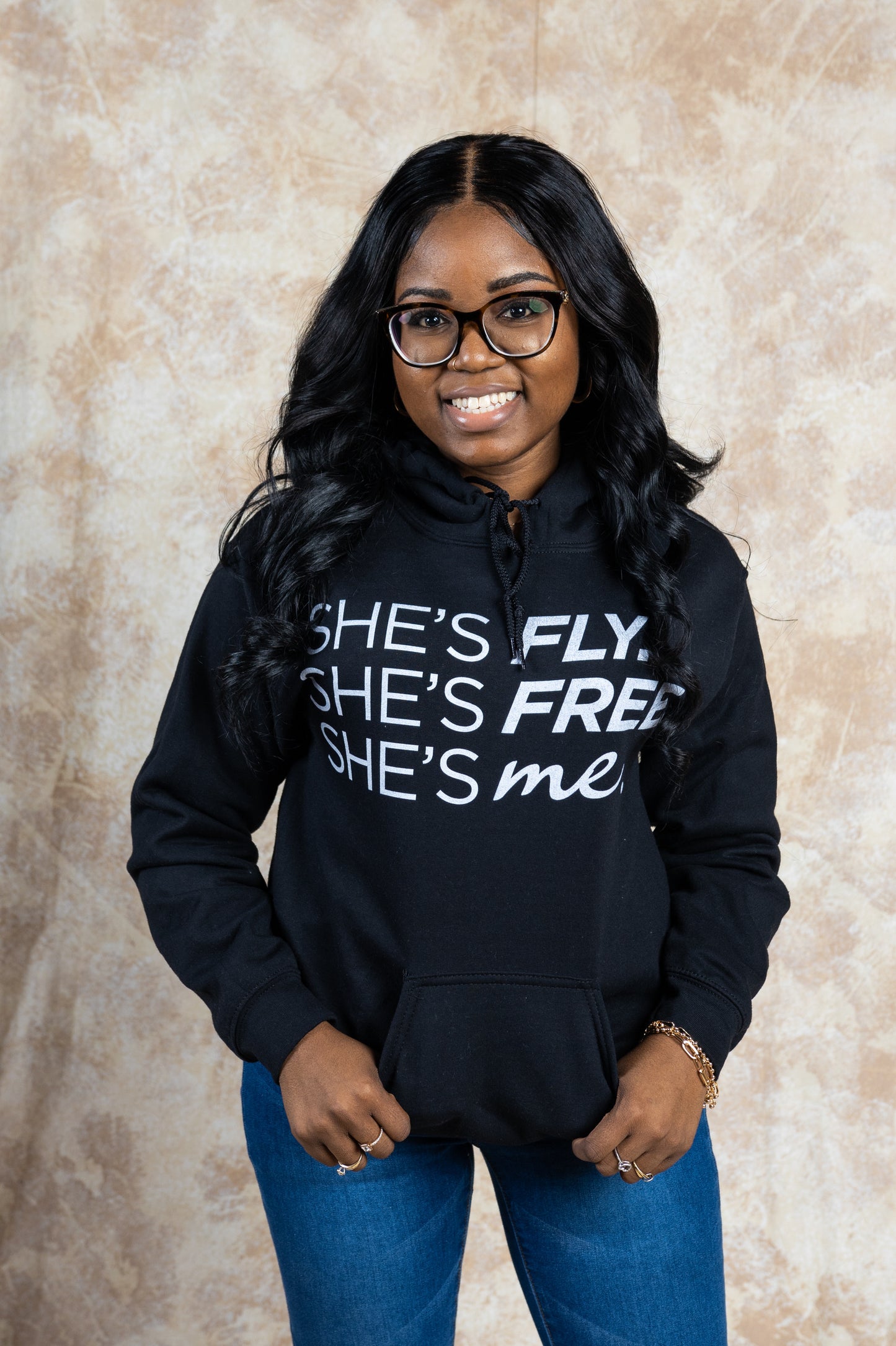 She's Fly. She's Free. She's Me. Hooded Sweatshirt